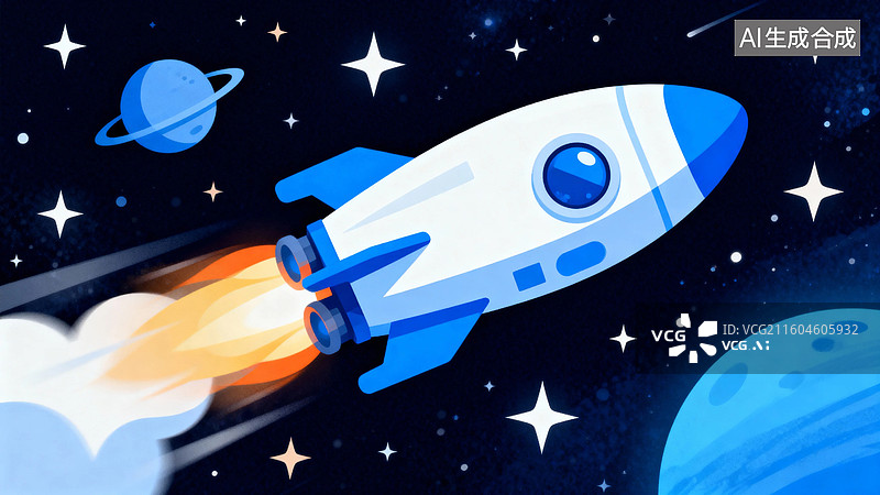 【AI数字艺术】太空飞船穿越星河图片素材