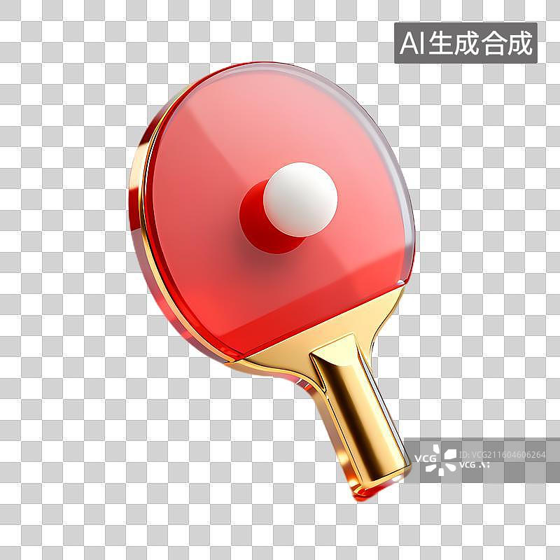 【AI数字艺术】3D渲染的乒乓球拍与球图片素材
