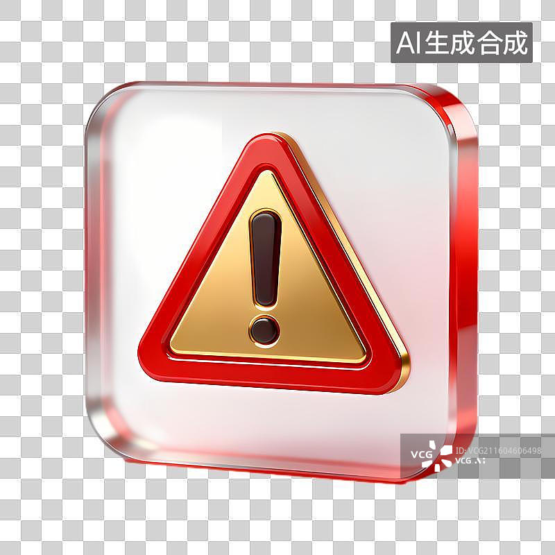 【AI数字艺术】带有感叹号的警示标识图片素材