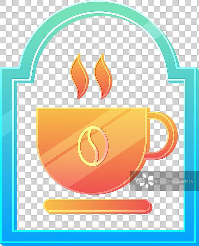 渐变色咖啡店招牌设计图片素材