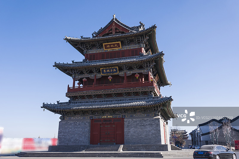 山西大同古城，太平楼图片素材