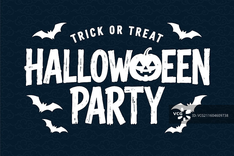万圣节派对艺术字设计 蝙蝠南瓜元素节日视觉素材图片素材