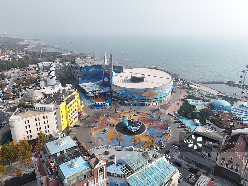 航拍青岛4A级景区极地海洋公园图片素材