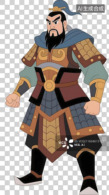【AI数字艺术】AIGC：中国传统历史人物，岳飞，武士将士，插图插画，元素。免抠图形图片素材