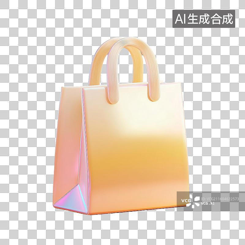 【AI数字艺术】淡彩购物袋3D图标图片素材