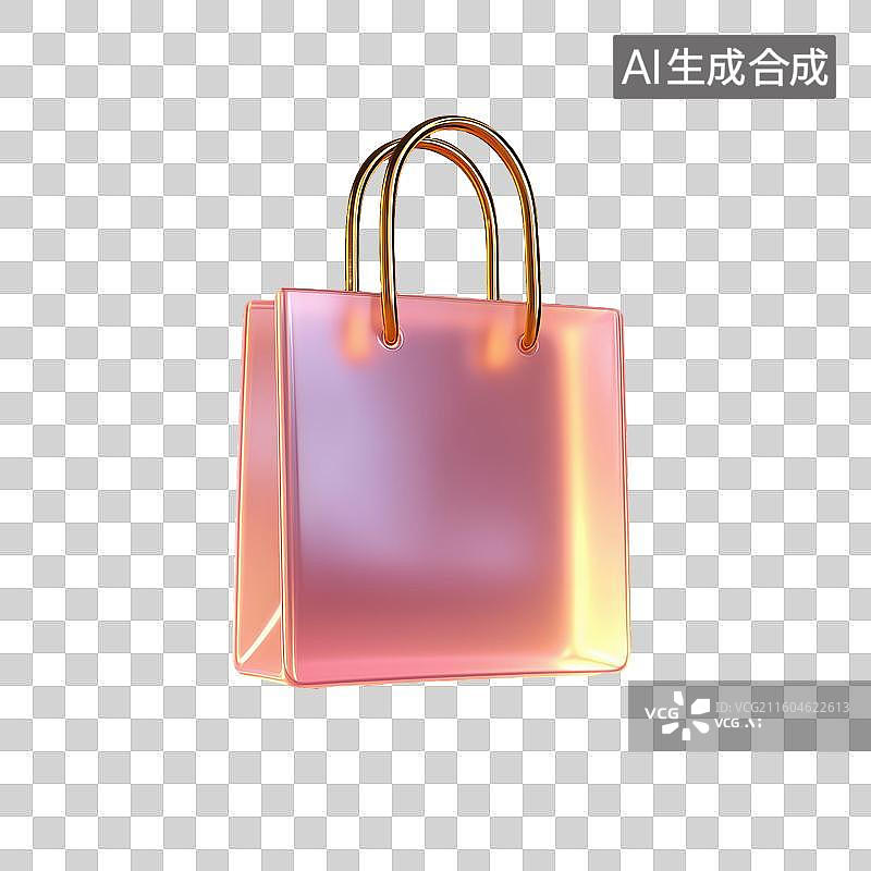 【AI数字艺术】淡彩购物袋3D图标图片素材