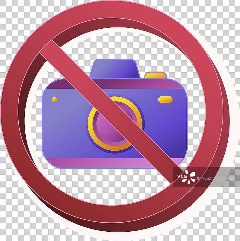 渐变禁止拍照标志图片素材