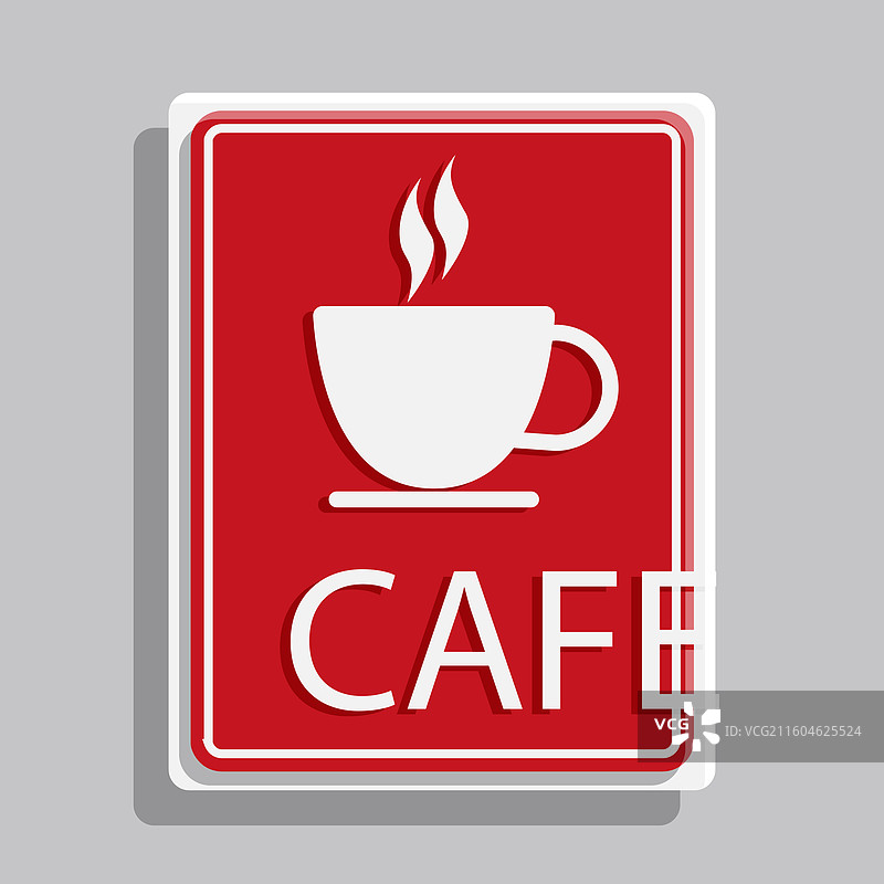 扁平化设计咖啡馆招牌模板图片素材