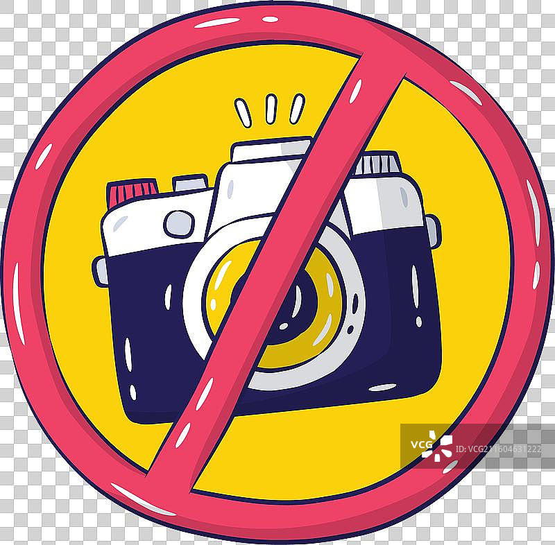 手绘禁止拍照标志图片素材