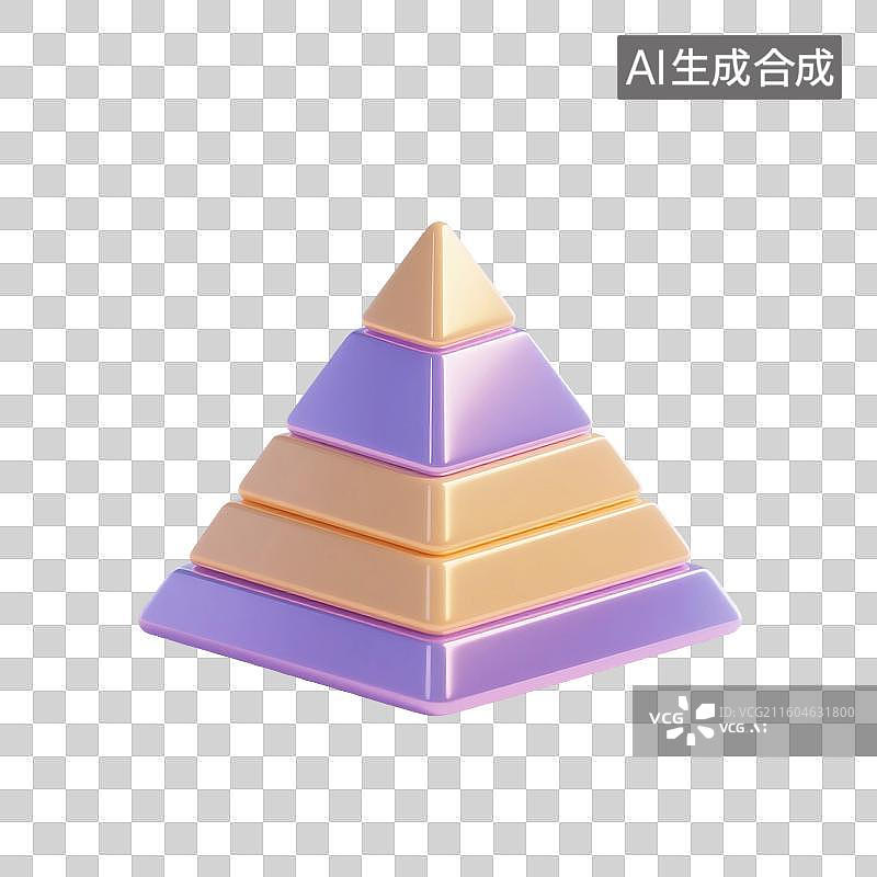 【AI数字艺术】3D渲染，几何图形，金字塔，免抠元素图片素材