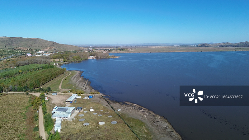 河北张家口沽源闪电湖自然风光航拍图片素材