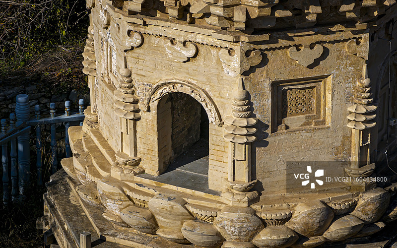 河北省保定市易县双塔庵双塔航拍图片素材