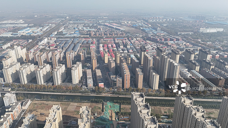 邯郸大名县航拍城市风光图片素材