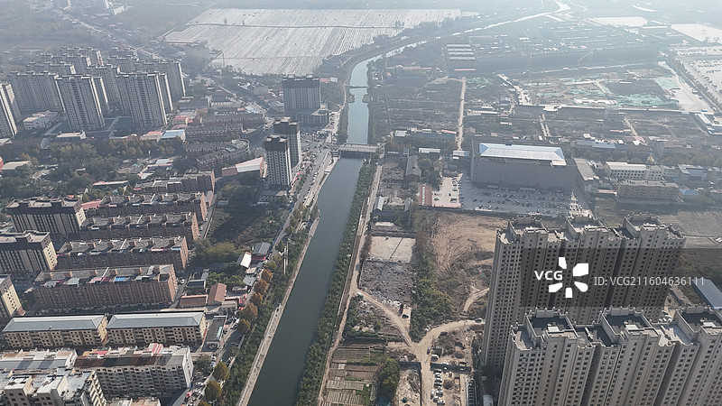 邯郸大名县航拍城市风光图片素材