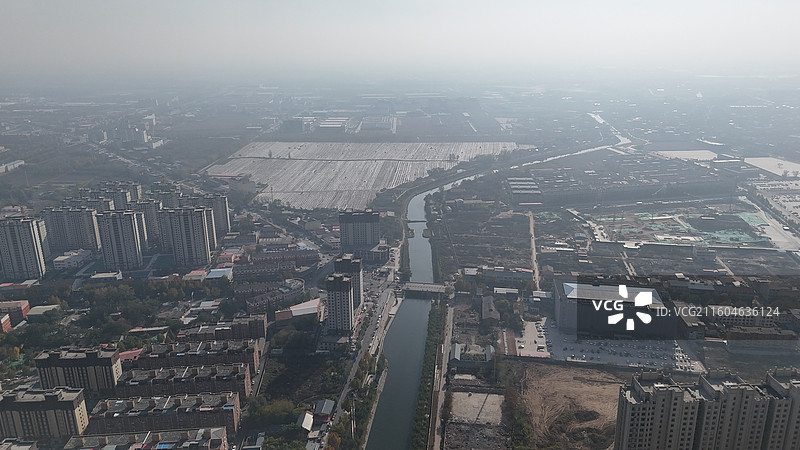 邯郸大名县航拍城市风光图片素材