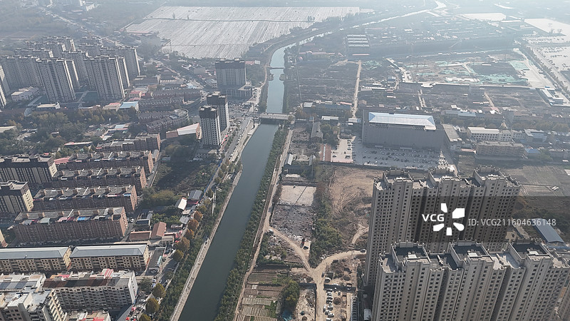 邯郸大名县航拍城市风光图片素材