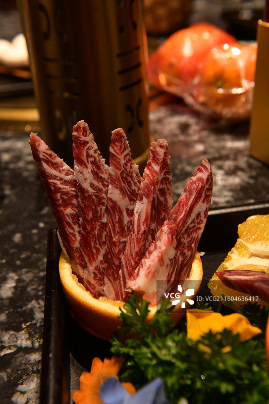 烤肉店雪花牛肉上脑牛肉图片素材