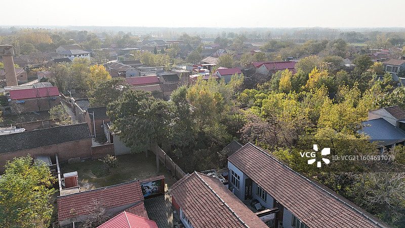 邯郸大名县金滩镇金北村历史文化村落航拍图片素材