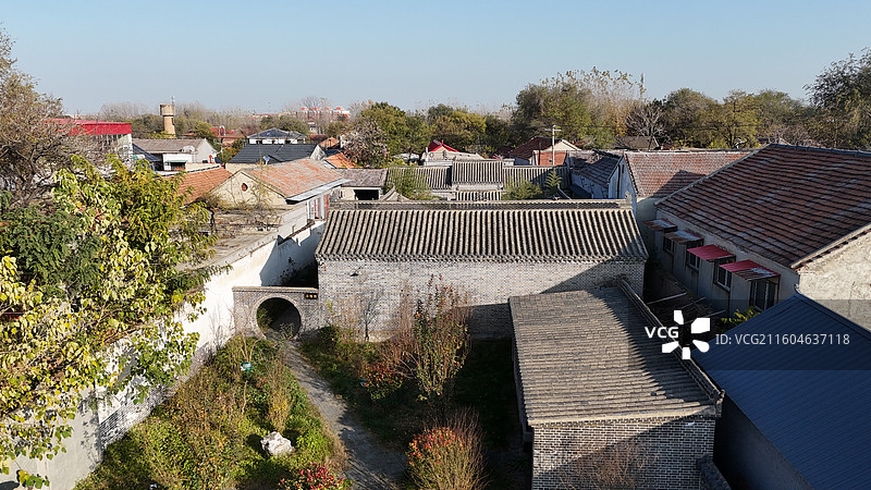 邯郸大名县金滩镇金北村历史文化村落航拍图片素材