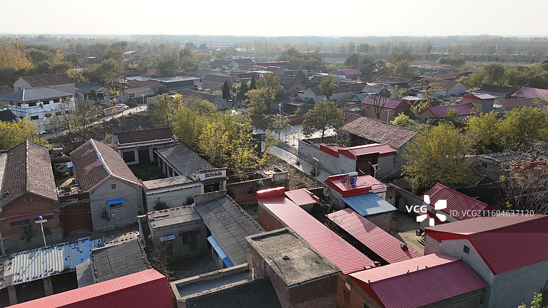 邯郸大名县金滩镇金北村历史文化村落航拍图片素材