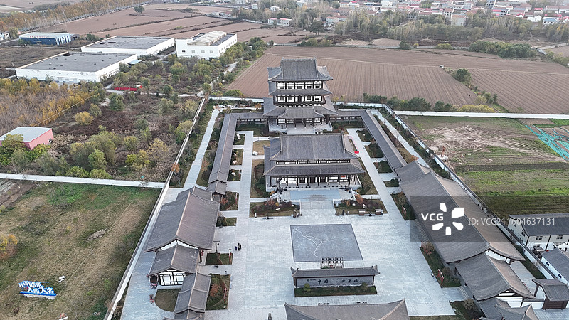 邯郸大名石刻博物馆宋街天镜阁落日图片素材