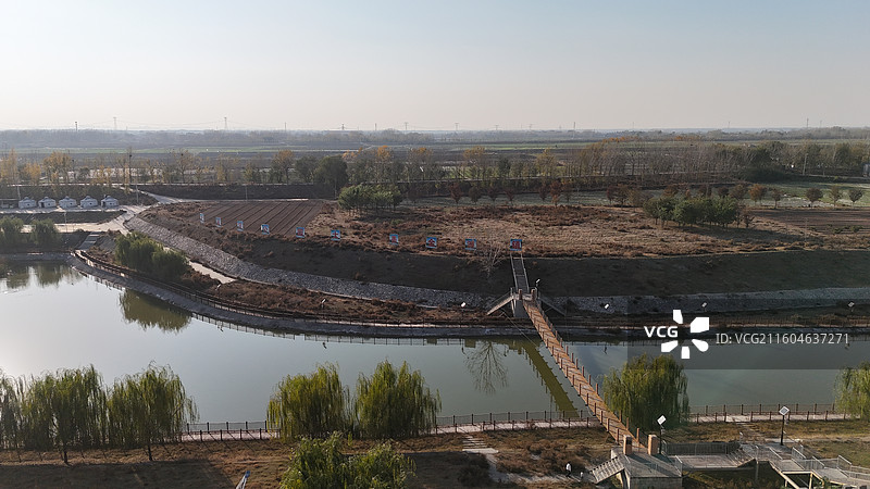 邯郸大名县金滩镇金北村历史文化村落航拍图片素材