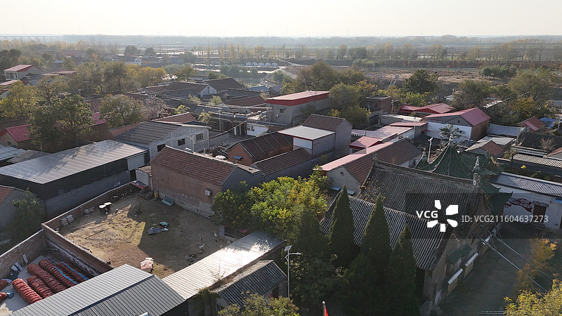 邯郸大名县金滩镇金北村历史文化村落航拍图片素材