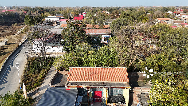 邯郸大名县金滩镇金北村历史文化村落航拍图片素材