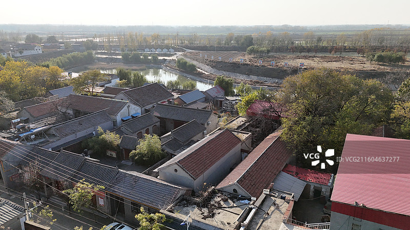 邯郸大名县金滩镇金北村历史文化村落航拍图片素材