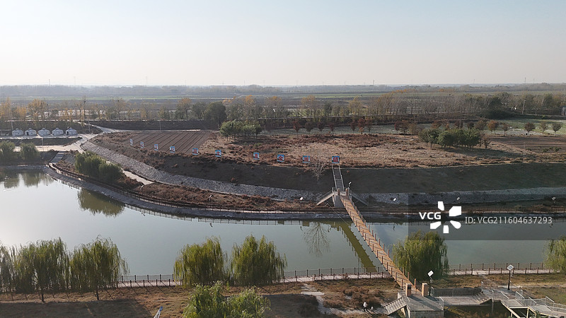 邯郸大名县金滩镇金北村历史文化村落航拍图片素材