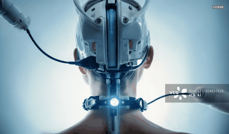 【AI数字艺术】未来科技头盔装置图片素材