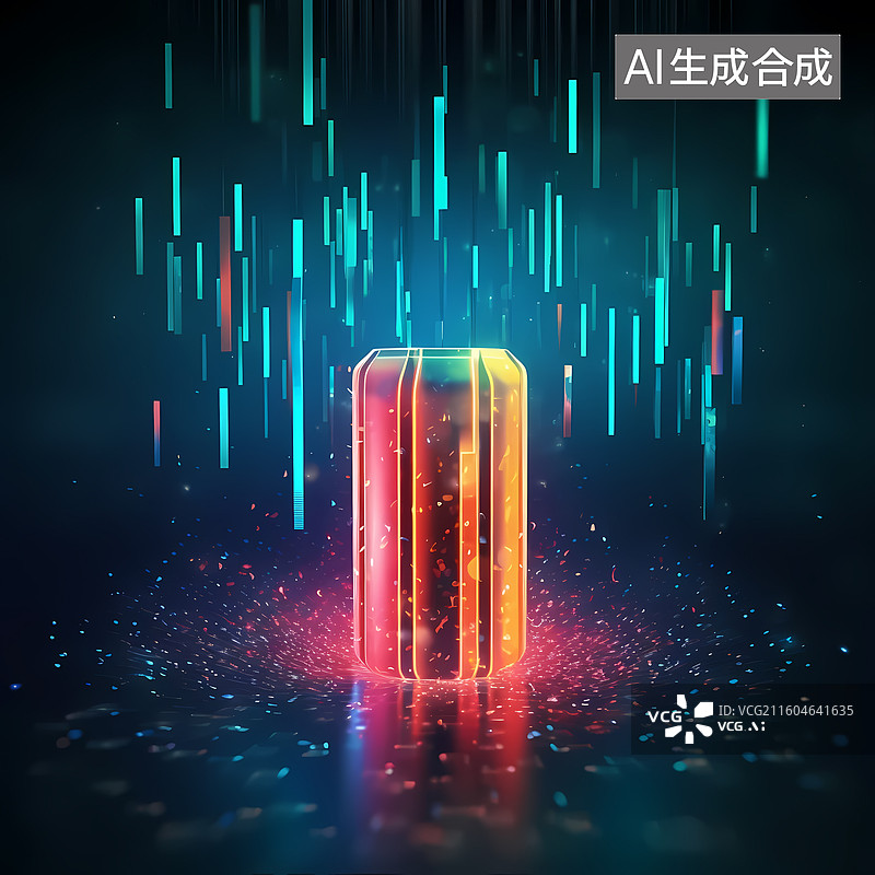 【AI数字艺术】彩色动感大数据升腾背景图片素材