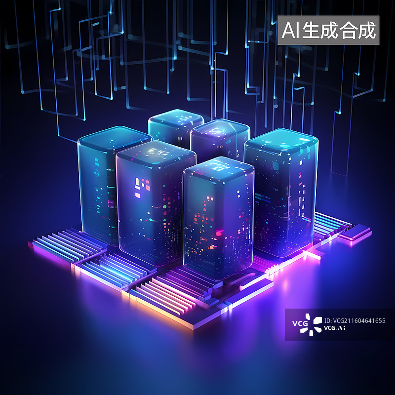 【AI数字艺术】彩色动感大数据升腾背景图片素材