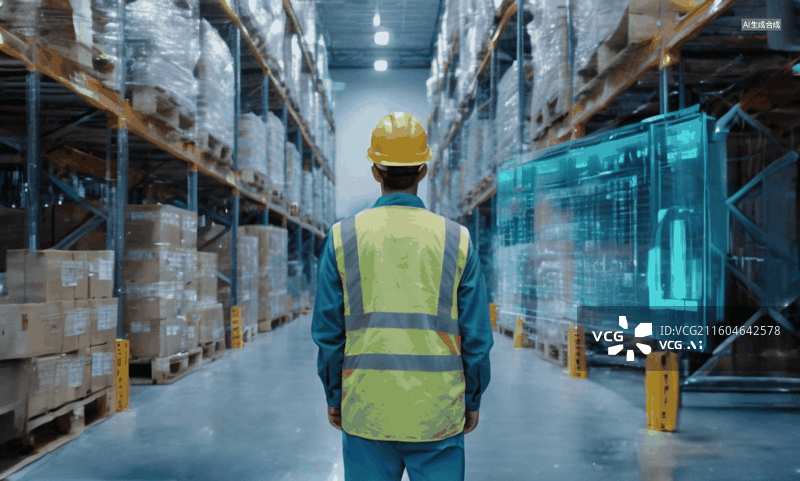 【AI数字艺术】智能仓储物流场景图片素材