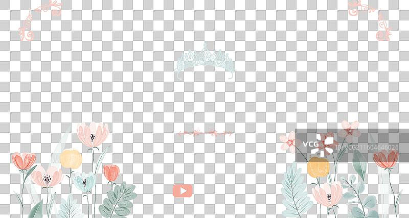 水彩风的十五岁女孩成年礼YouTube缩略图图片素材