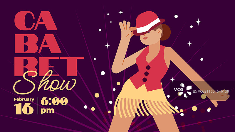 扁平化设计歌舞表演YouTube缩略图图片素材