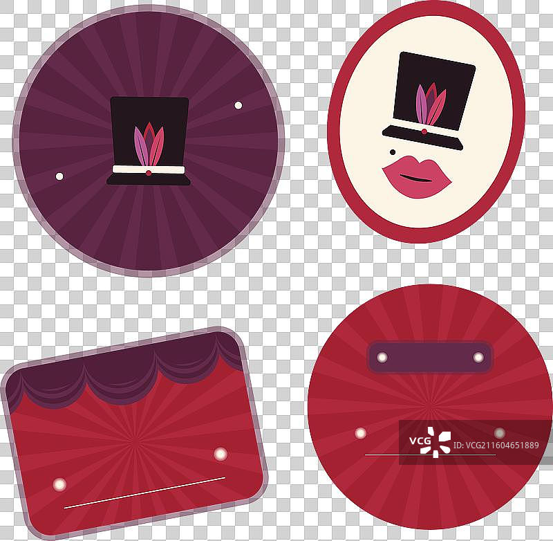 扁平化设计歌舞厅标签合集图片素材