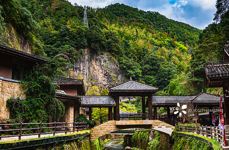 温州刘伯温故里百丈漈景区风景图片素材