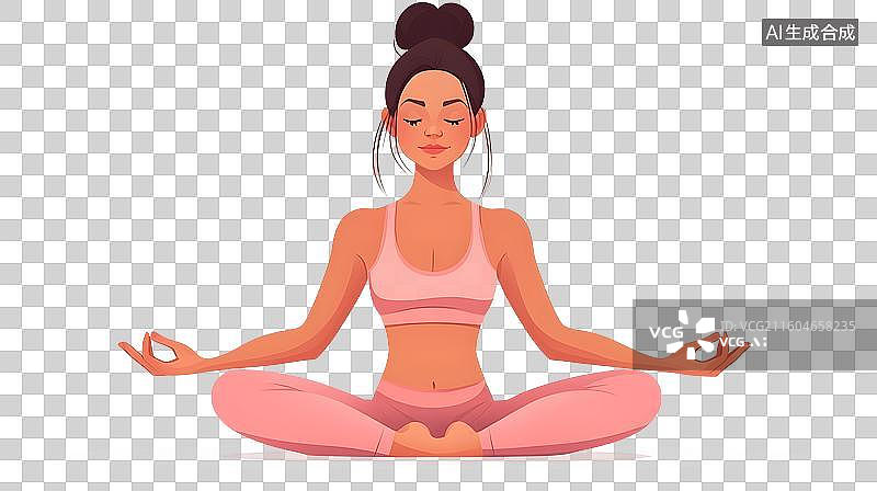 【AI数字艺术】练瑜伽爱减肥的女生图片素材