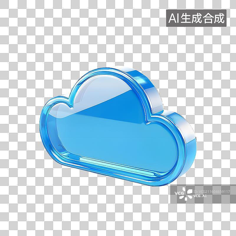 【AI数字艺术】3D云计算数据存储科技元素图片素材