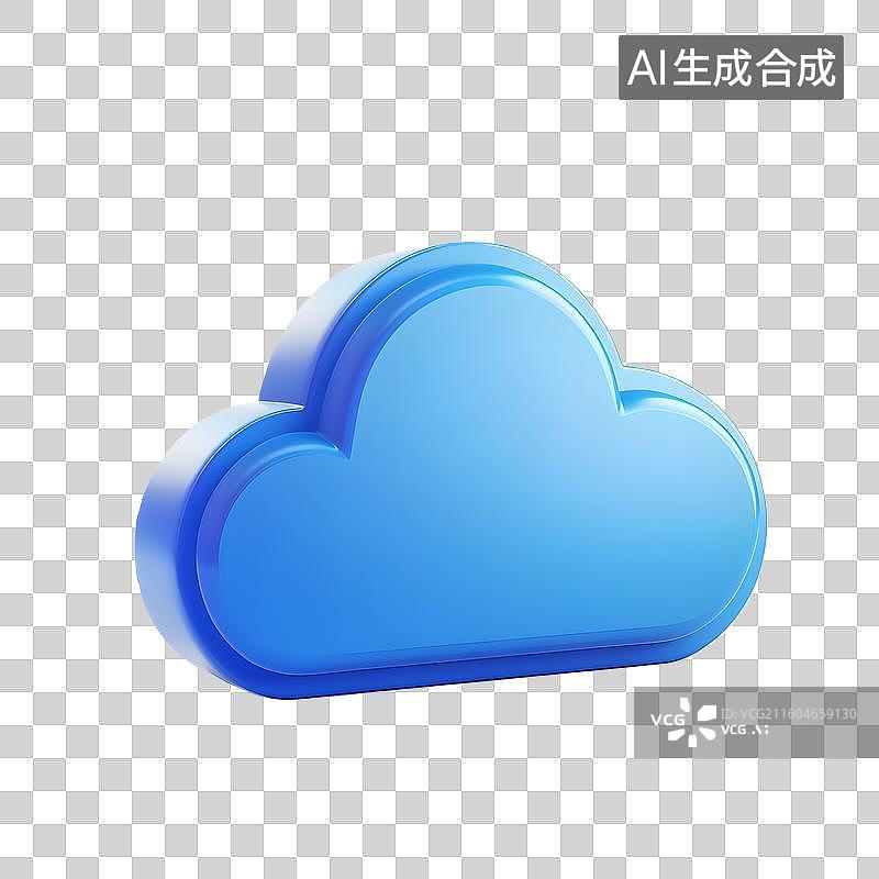【AI数字艺术】3D云计算数据存储科技元素图片素材