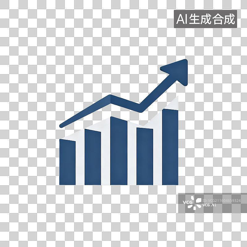 【AI数字艺术】免抠元素-上升的柱状图图片素材