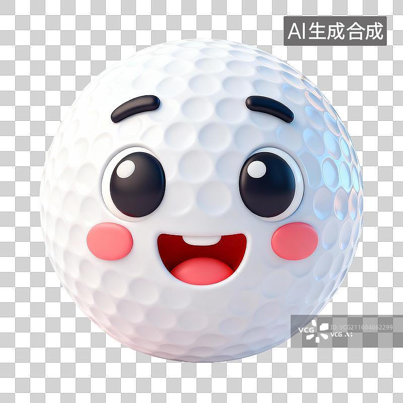 【AI数字艺术】3D拟物风格立体渲染运动系列元素高尔夫球图片素材