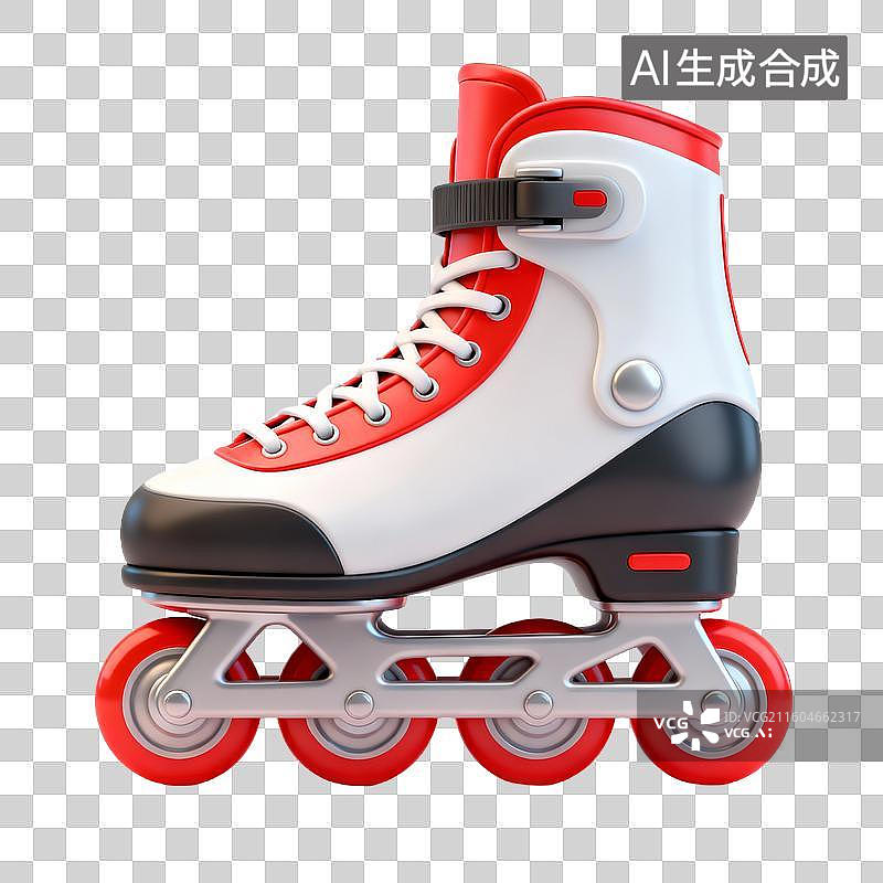 【AI数字艺术】3D拟物风格立体渲染运动系列元素滑冰鞋图片素材