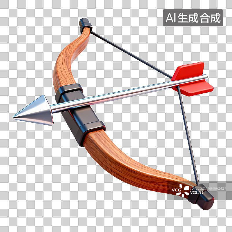 【AI数字艺术】3D拟物风格立体渲染运动系列元素射箭图片素材