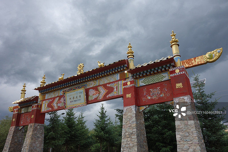 青海省海北州祁连县阿柔大寺图片素材