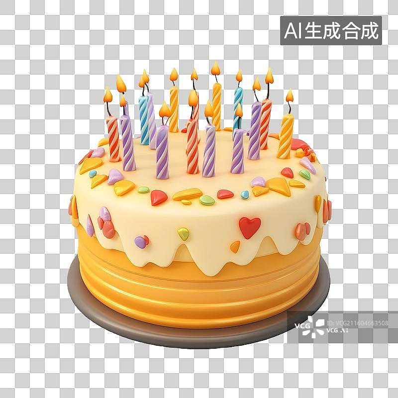 【AI数字艺术】节日欢乐烘焙生日蛋糕元素图片素材