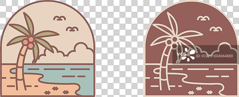 手绘海滩俱乐部设计图片素材