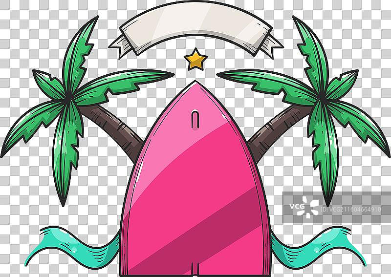 手绘海滩俱乐部标志设计图片素材