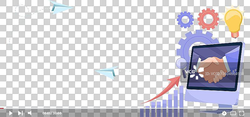 扁平化设计 商务研讨会 YouTube 缩略图图片素材